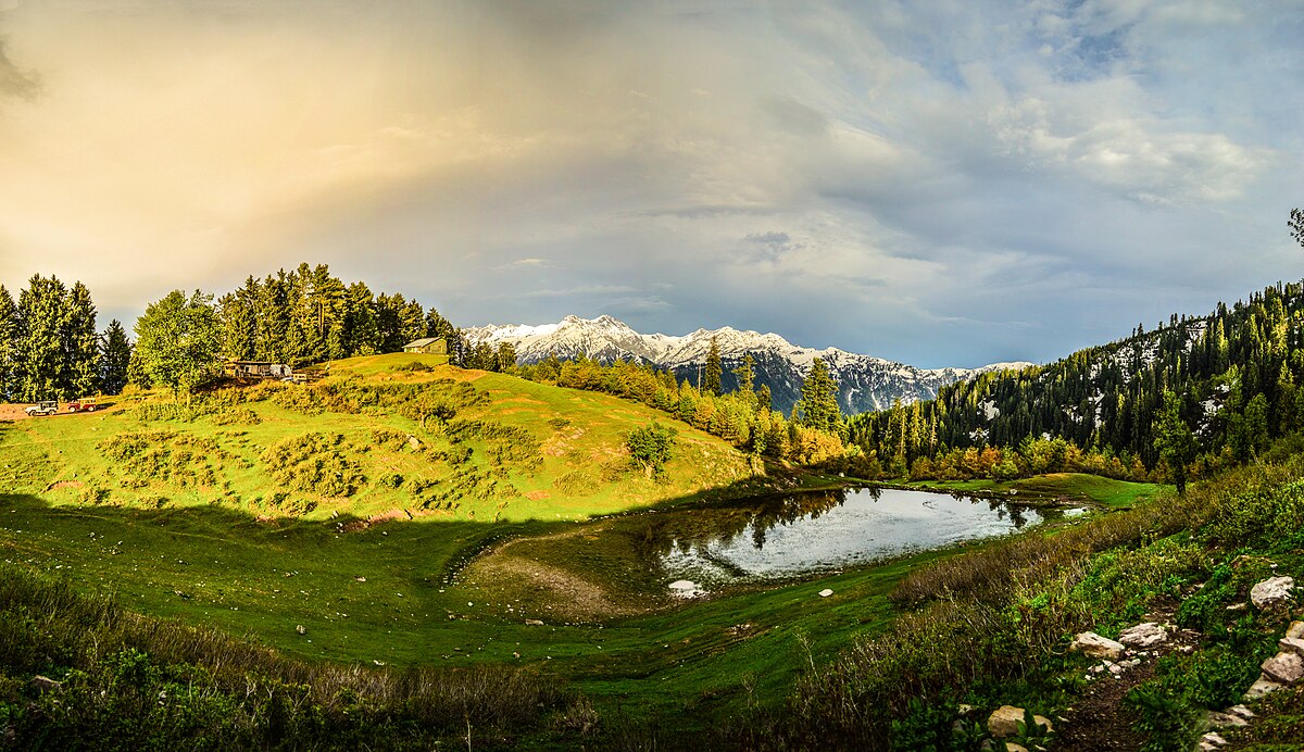 Kaghan Valley with mountains and river in Pakistan